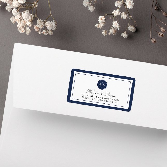 Custom Colour Monogram Return Address Label (Creator Uploaded)