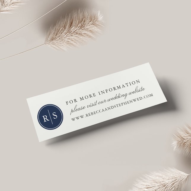 Custom Colour Monogram Wedding Website Cards (Creator Uploaded)