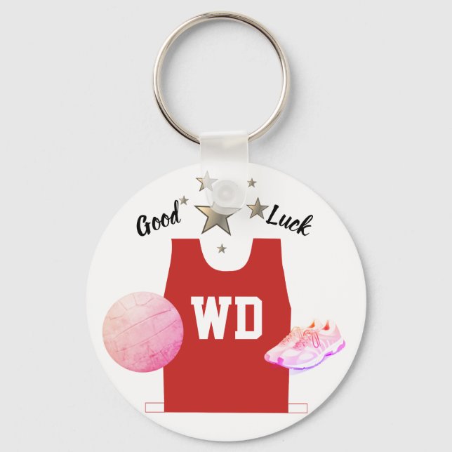 Custom Colour Netball Bib Key Ring (Front)