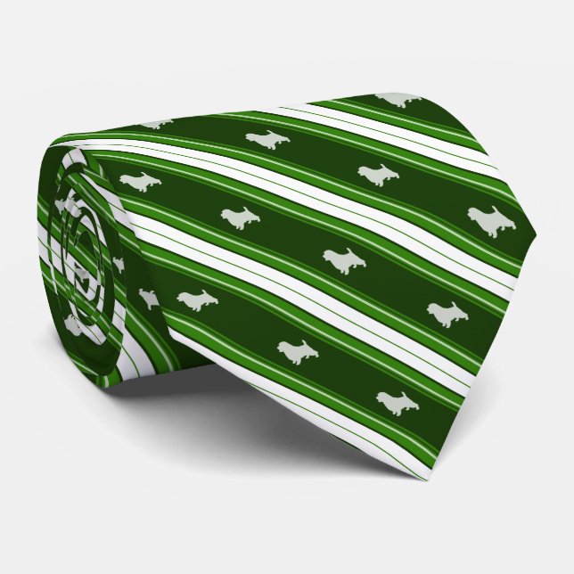 Custom Colour Norfolk Terrier Striped Tie (Rolled)