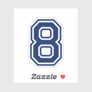 Custom colour number eight 8 sports college font