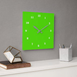 Custom Colour Number Fonts Modern Neon Green Clock