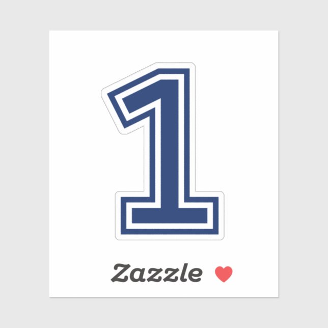 Custom colour number one 1 sporty college font (Sheet)