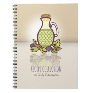 Custom colour olive oil cookbook recipe notebook