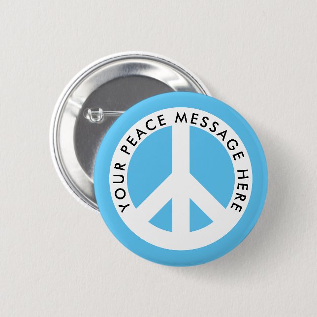 Custom colour peace button with personalised text (Front & Back)