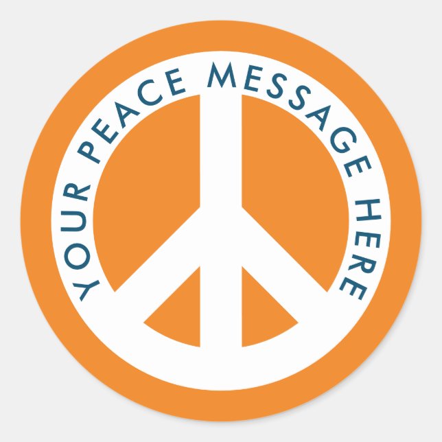 Custom colour peace symbol personalised stickers (Front)