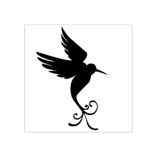 Custom Colour Peaceful Flying Hummingbird Nature Rubber Stamp