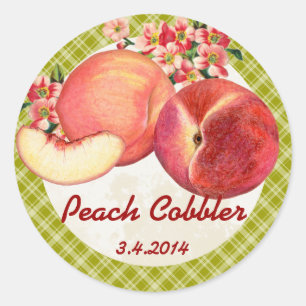 Custom colour peaches fruit canning label