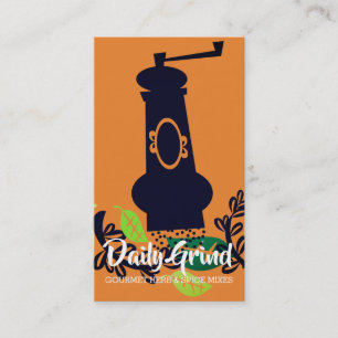 Custom colour pepper mill herb spice business card