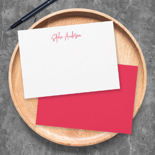 Custom Colour Personalised Modern Script Minimalis Card