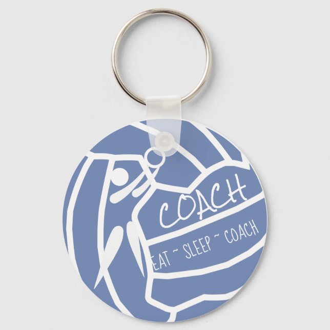 Custom Colour Personalised Netball Coach Key Ring (Front)
