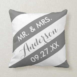 Custom Colour Personalised Throw Pillow / Grey
