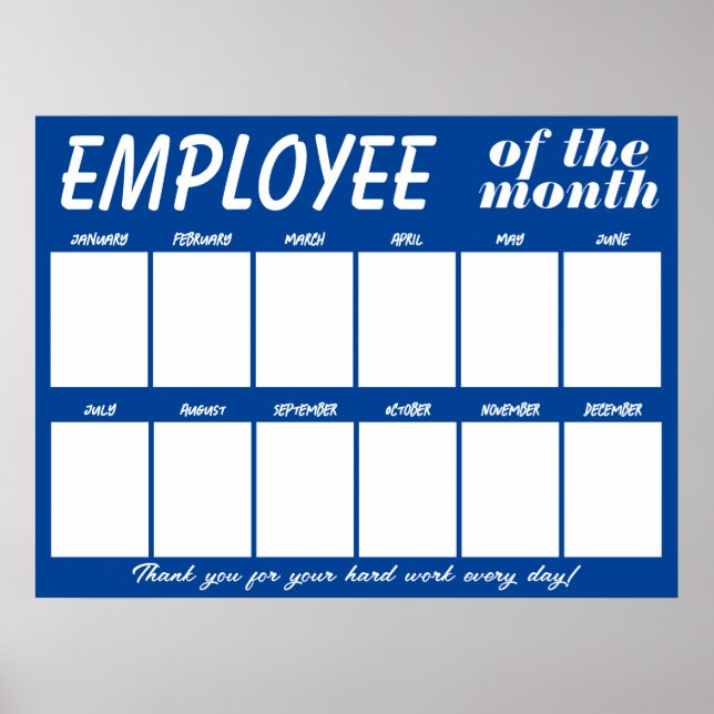 Custom colour photo employee of the month display  poster (Front)