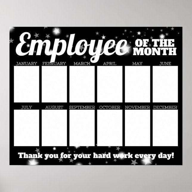 Custom colour photo employee of the month display  poster (Front)