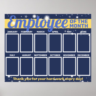 Custom colour photo employee of the month display  poster
