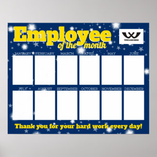 Custom colour photo employee of the month display poster