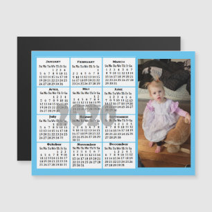 Custom Colour Photo Mini Calendar Magnetic Invitation
