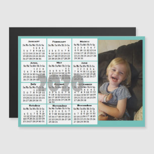 Custom Colour Photo Mini Calendar Magnetic Invitation