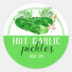 custom colour pickle pickled dill pickles canning classic round sticker
