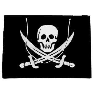 Custom Colour Pirate/Skulls/Swords Black Gift Bag