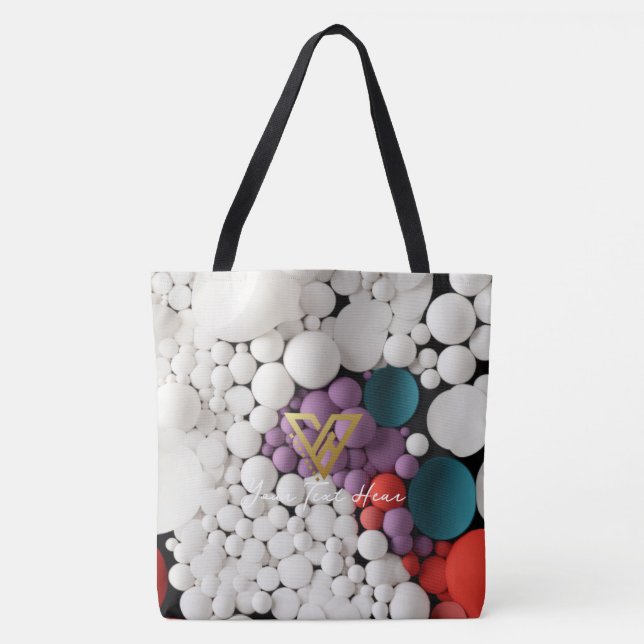 Custom : Colour Pop Bubbles Personalised Tote Bag (Front)