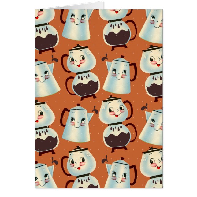 custom colour pouring coffee pot retro kitschy (Front)