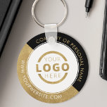 Custom Colour Promotional Business Logo Branded Key Ring<br><div class="desc">Easily personalise this coaster with your own company logo or custom image. You can change the background colour to match your logo or corporate colours. Custom branded keychains with your business logo are useful and lightweight giveaways for clients and employees while also marketing your business. No minimum order quantity. Bring...</div>