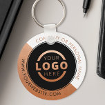 Custom Colour Promotional Business Logo Branded Key Ring<br><div class="desc">Easily personalise this coaster with your own company logo or custom image. You can change the background colour to match your logo or corporate colours. Custom branded keychains with your business logo are useful and lightweight giveaways for clients and employees while also marketing your business. No minimum order quantity. Bring...</div>