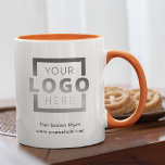 Custom Colour Promotional Business Logo Branded Mug<br><div class="desc">Easily personalise this mug with your own company logo and business information. Promotional mugs make a long lasting impression so they make great corporate gifts, giveaways, or souvenirs for clients, customers, and employees. Design Tip: Bring branding customisation to the next level by selecting a background colour to match your brand...</div>