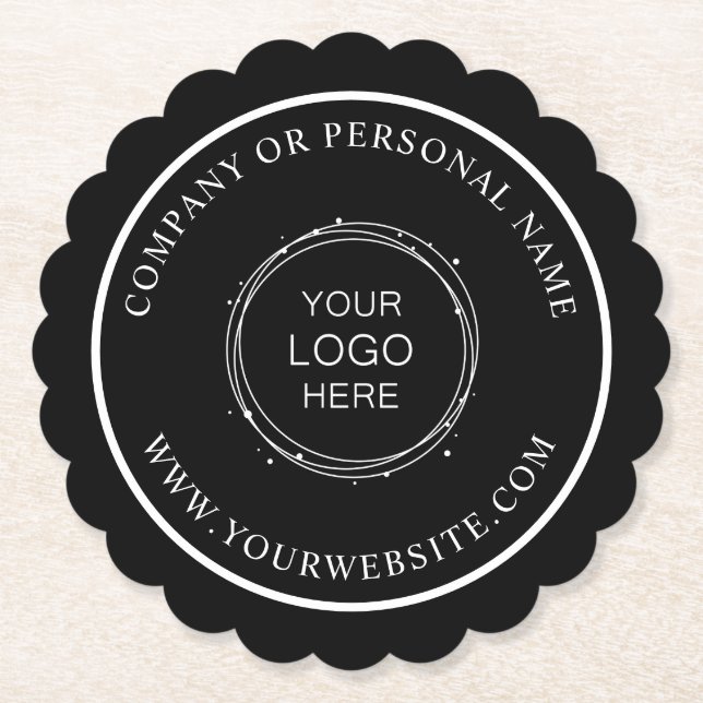 Custom Colour Promotional Business Logo Branded Paper Coaster (Front)
