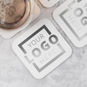 Custom Colour Promotional Business Logo Branded Square Paper Coaster
