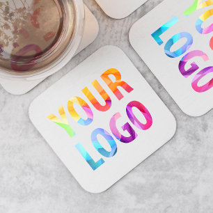 Custom Colour Promotional Business Logo Branded Square Paper Coaster