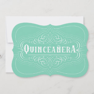 Custom Colour Quinceañera South Western Mint Green Invitation