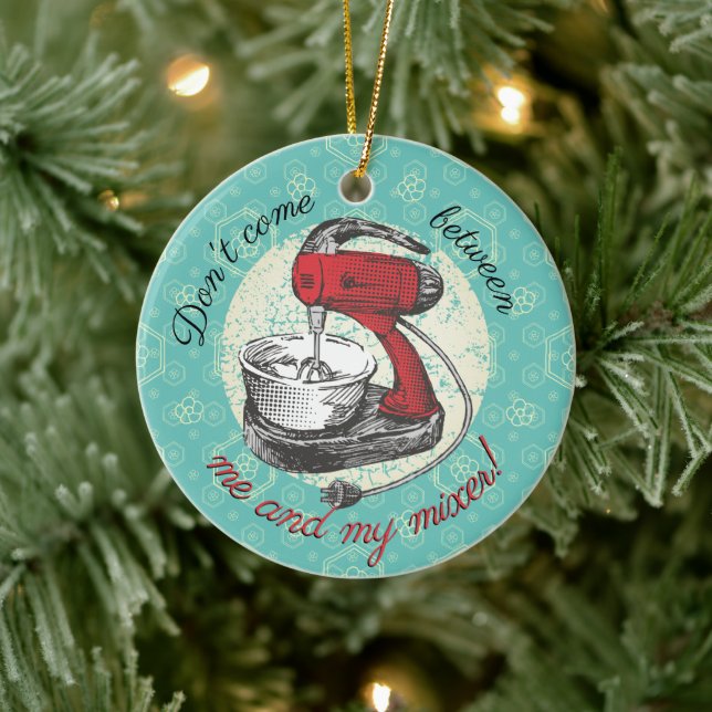 Custom colour retro stand mixer bakers Christmas Ceramic Tree Decoration (Tree)