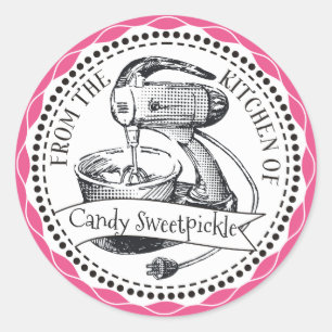 Custom colour retro stand mixer from the kitchen o classic round sticker