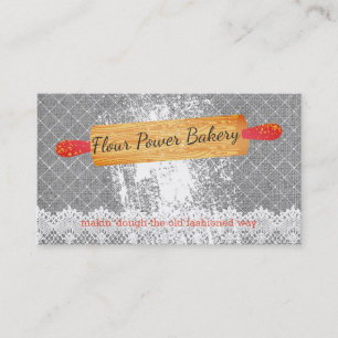 Custom colour rolling pin bakery business card