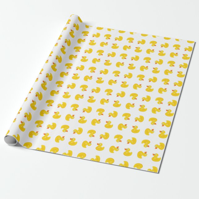 Custom Colour, Rubber Duck Wrapping Paper (Unrolled)