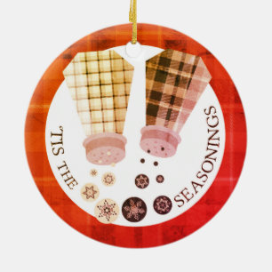 Custom colour salt pepper food Christmas ornament