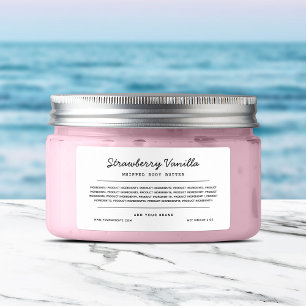 Custom Colour Script Lines Ingredients List Label