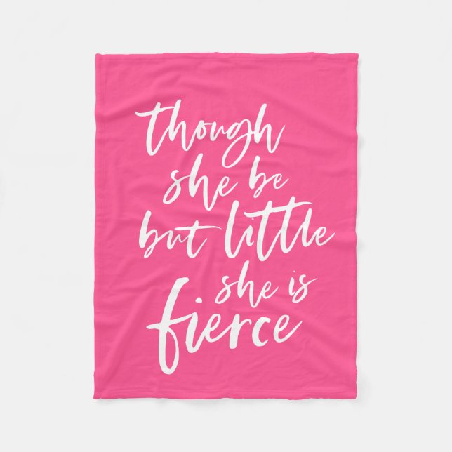 Custom Colour Script Little But Fierce Shakespeare Fleece Blanket (Front)