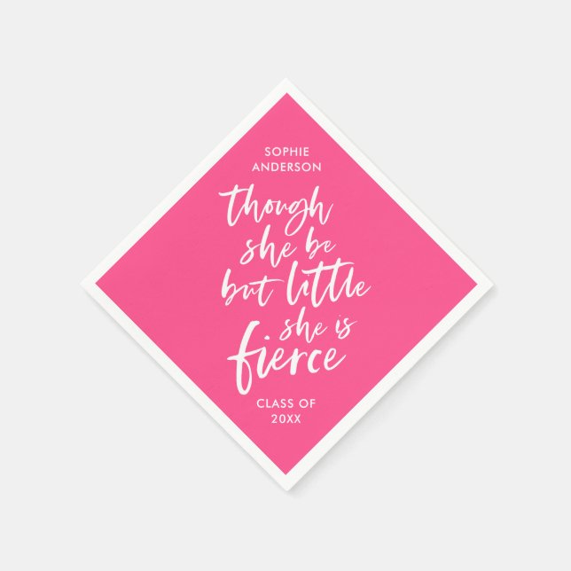 Custom Colour Script Little But Fierce Shakespeare Napkin (Corner)