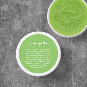 Custom Colour Script & Typewriter Ingredients List Classic Round Sticker