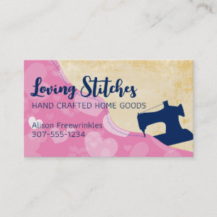 Custom colour sewing machine stitching heart card