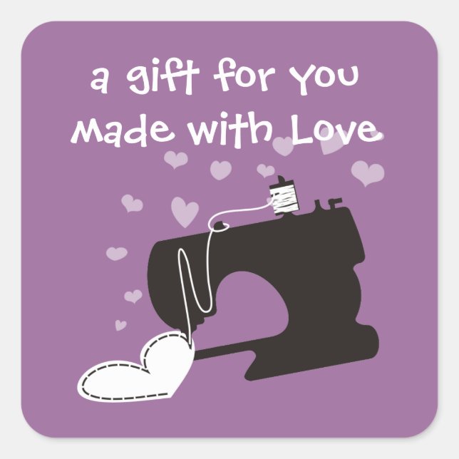 Custom colour sewing machine stitching heart label (Front)