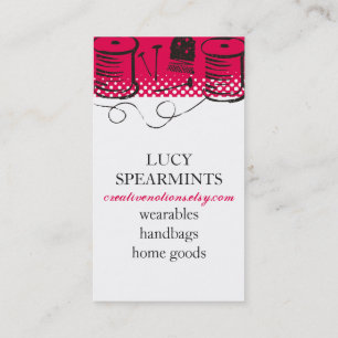 Custom colour sewing notions pincushion scissors business card
