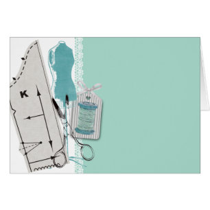 Custom colour sewing pattern dress dummy gift card