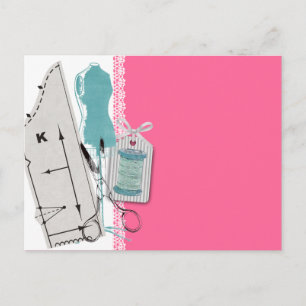 Custom colour sewing pattern dress dummy gift card