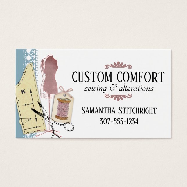 Custom colour sewing pattern dress dummy gift tag (Front)