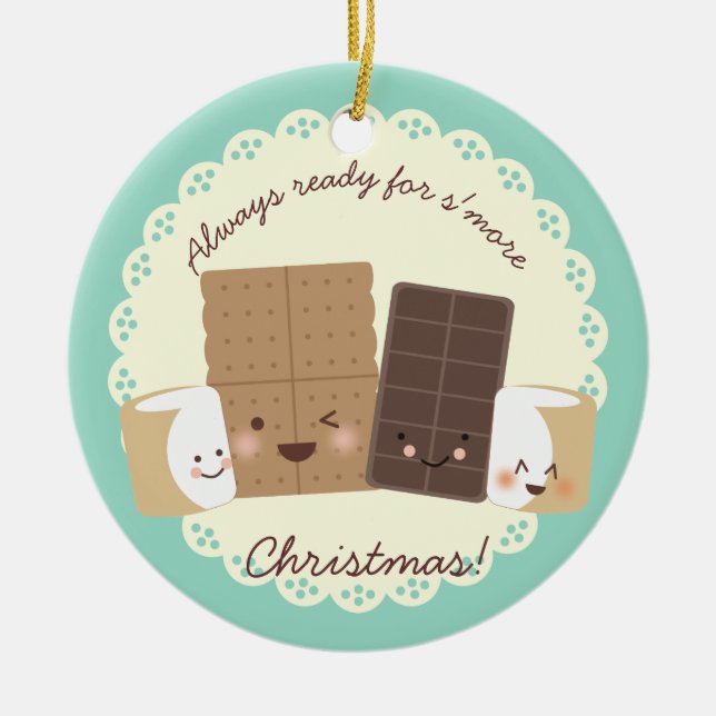 Custom colour smores baking Christmas ornament (Front)