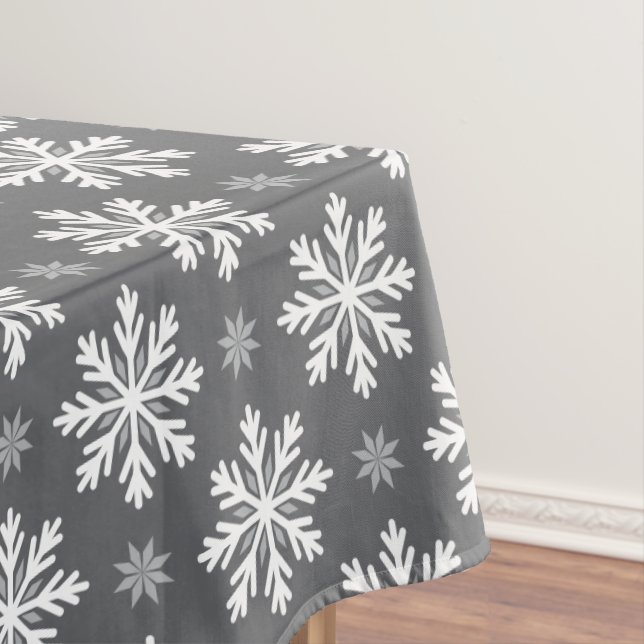 Custom Colour Snowflake Pattern Tablecloth (In Situ)